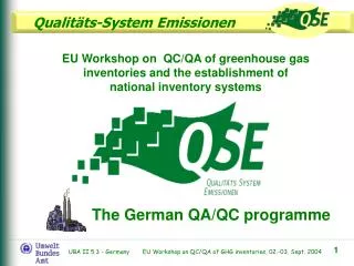 The German QA/QC programme