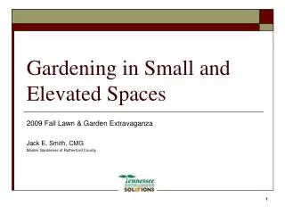 Gardening in Small and Elevated Spaces