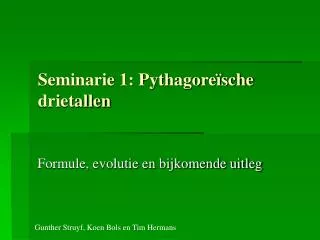 seminarie 1 pythagore sche drietallen