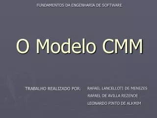 o modelo cmm