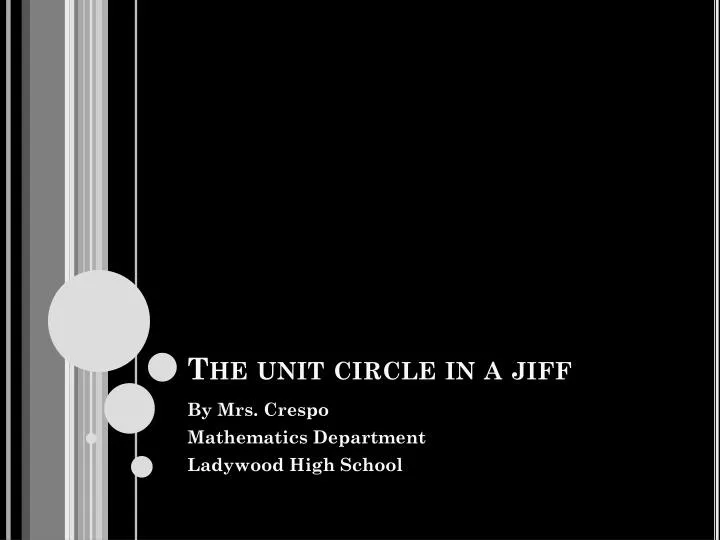 the unit circle in a jiff