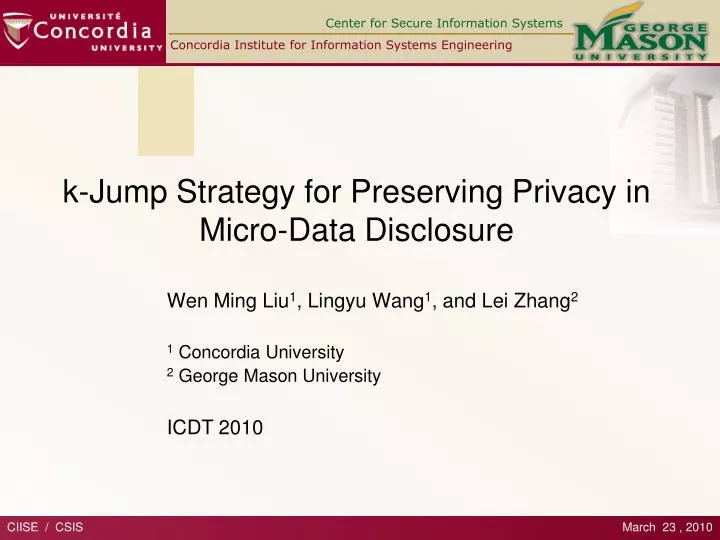 k jump strategy for preserving privacy in micro data disclosure