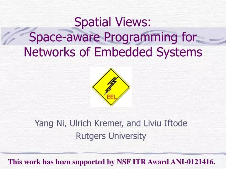 spatial views space aware programming for networks of embedded systems