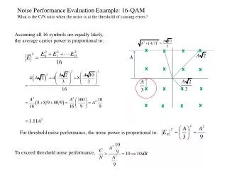 Noise Performance Evaluation Example: 16-QAM