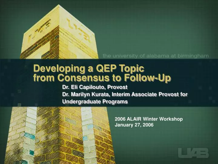 developing a qep topic from consensus to follow up
