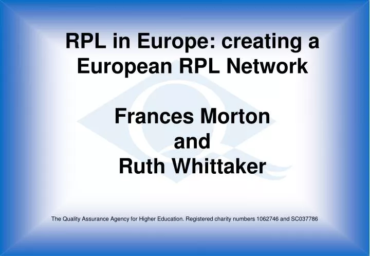 rpl in europe creating a european rpl network frances morton and ruth whittaker