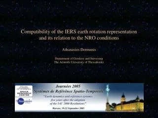 Compatibility of the IERS earth rotation representation and its relation to the NRO conditions