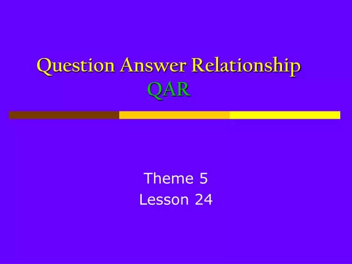 question answer relationship qar