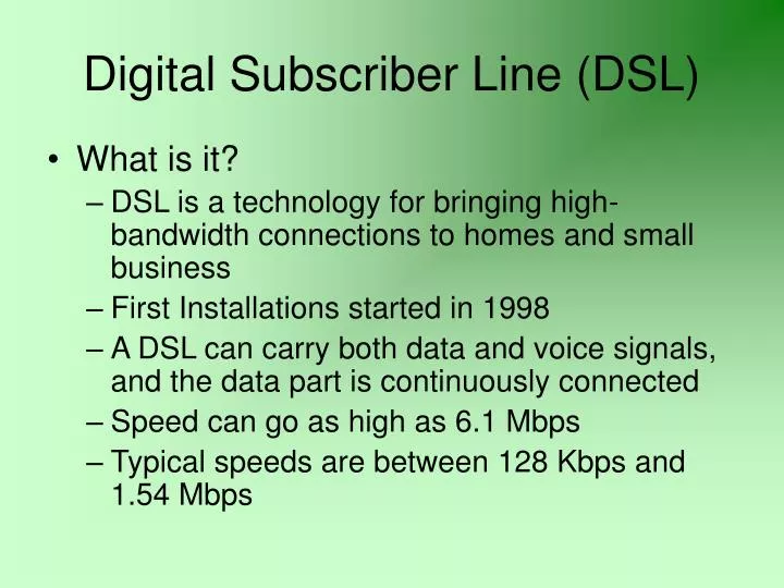 digital subscriber line dsl