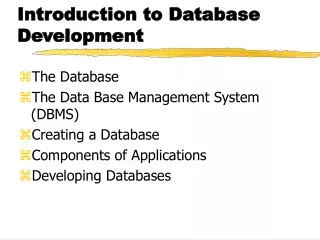 Introduction to Database Development