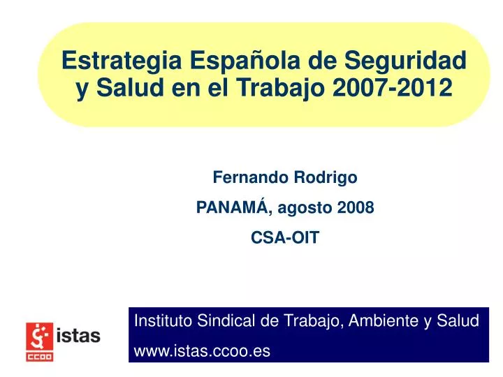 estrategia espa ola de seguridad y salud en el trabajo 2007 2012