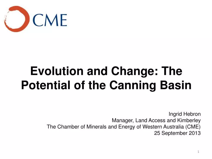 evolution and change the potential of the canning basin