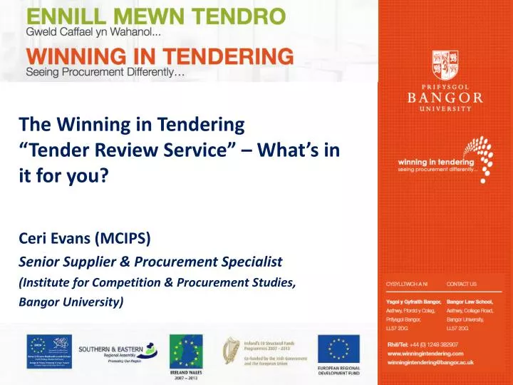 the winning in tendering tender review service what s in it for you