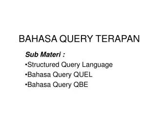 bahasa query terapan