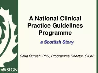 A National Clinical Practice Guidelines Programme