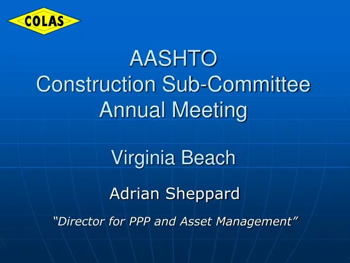 aashto construction sub committee annual meeting virginia beach