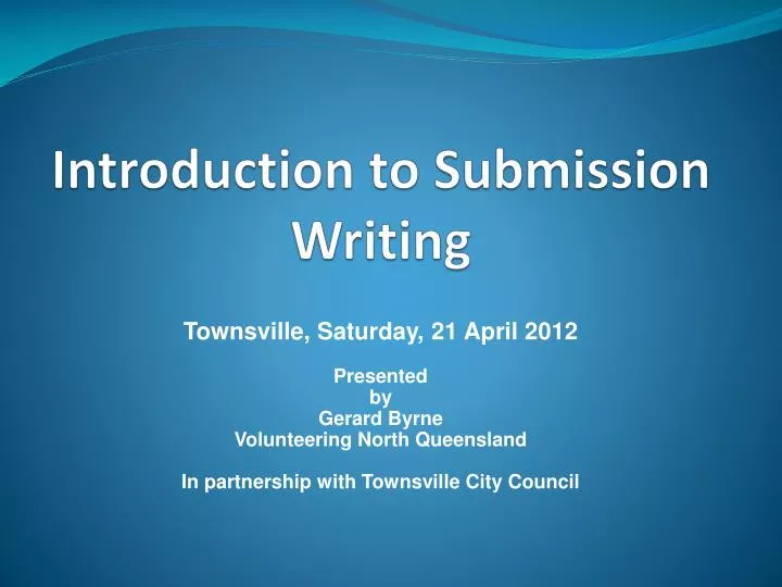 introduction to submission writing
