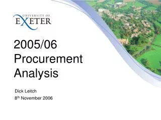 2005/06 Procurement Analysis