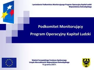 podkomitet monitoruj cy program operacyjny kapita ludzki
