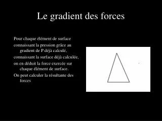 le gradient des forces