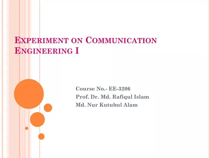 experiment on communication engineering i