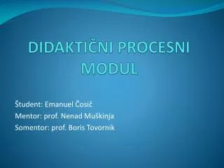 didakti ni procesni modul