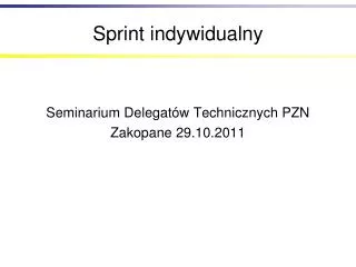 sprint indywidualny