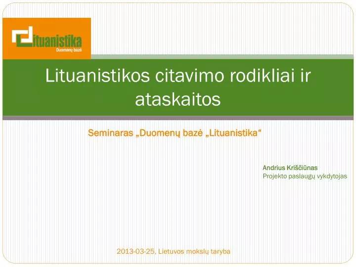lituanistikos citavimo rodikliai ir ataskaitos