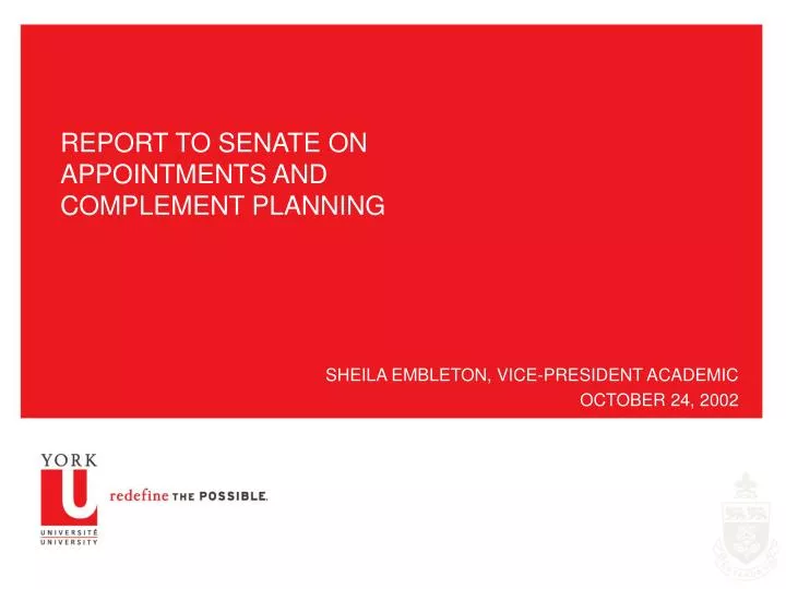 report to senate on appointments and complement planning