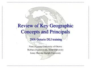 Review of Key Geographic Concepts and Principals
