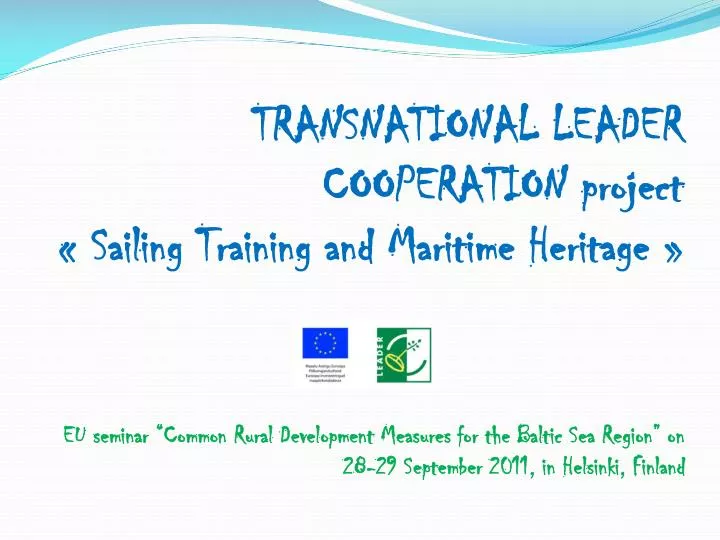 transnational leader cooperation project sailing training and maritime heritage