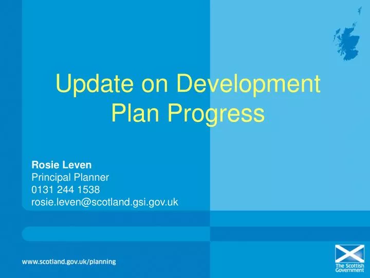 update on development plan progress