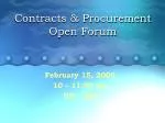 Contracts &amp; Procurement Open Forum - slide 1
