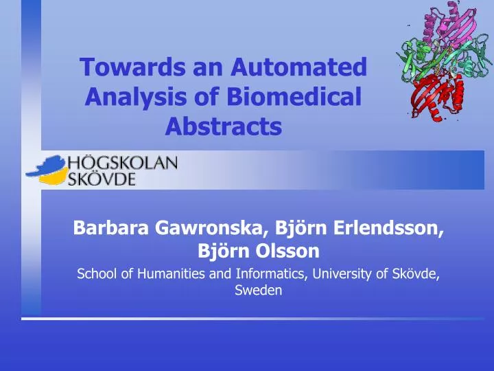 towards an automated analysis of biomedical abstracts