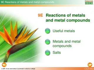 9E Reactions of metals and metal compounds