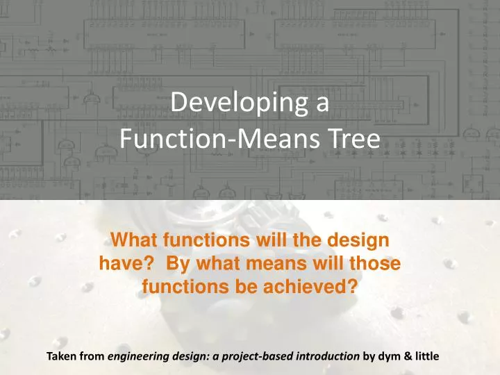 developing a function means tree