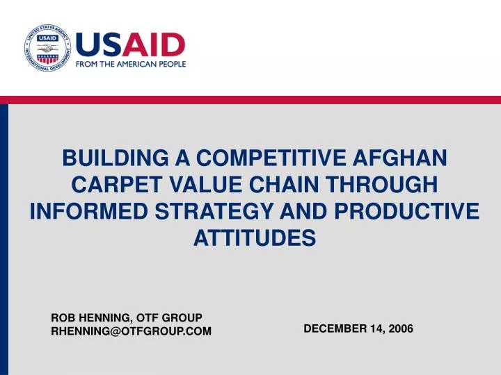 building a competitive afghan carpet value chain through informed strategy and productive attitudes