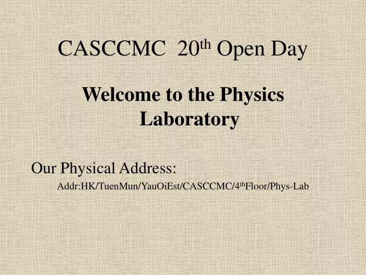casccmc 20 th open day