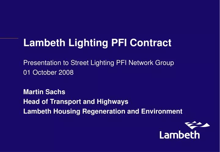 lambeth lighting pfi contract