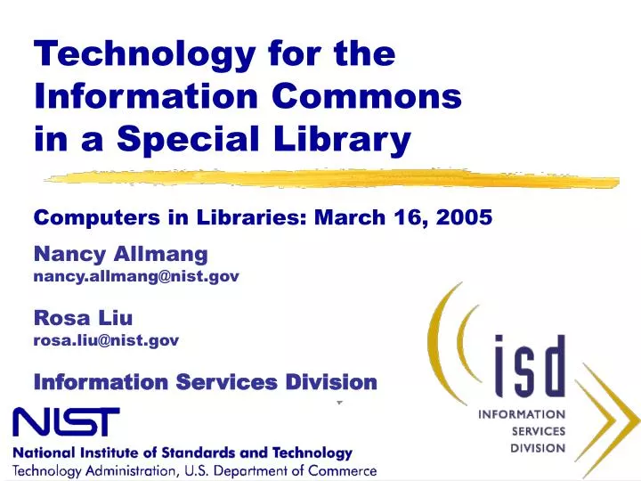 technology for the information commons in a special library