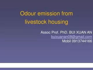 Odour emission from livestock housing