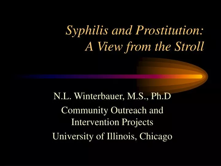 syphilis and prostitution a view from the stroll