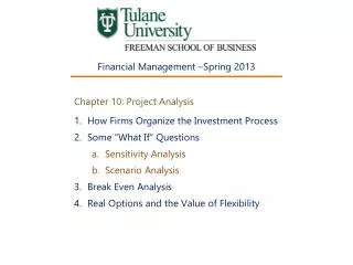 Chapter 10: Project Analysis