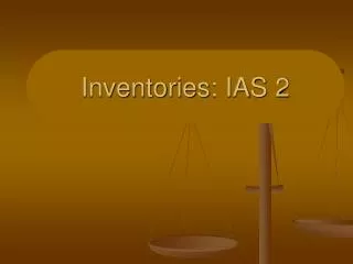 Inventories: IAS 2