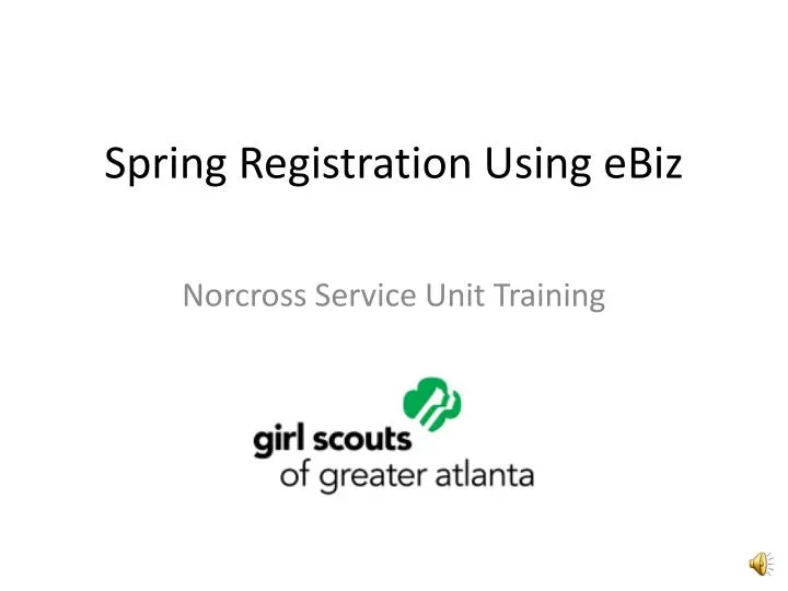 spring registration using ebiz