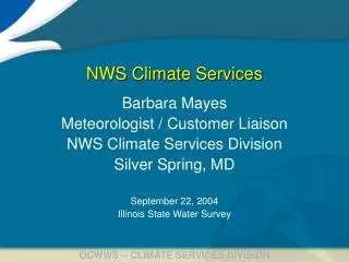 NWS Climate Services