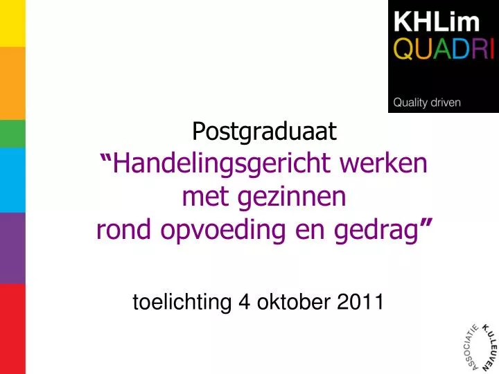 postgraduaat handelingsgericht werken met gezinnen rond opvoeding en gedrag