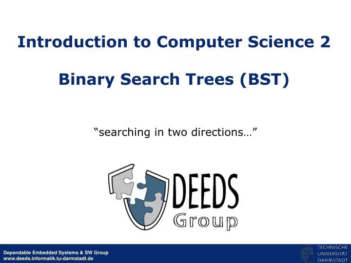 introduction to computer science 2 binary search trees bst