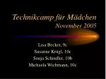 Technikcamp für Mädchen November 2005 - slide 1