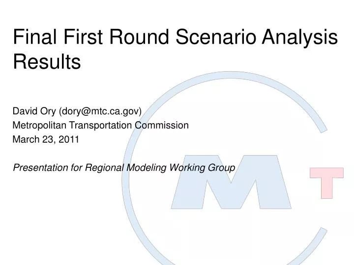 final first round scenario analysis results